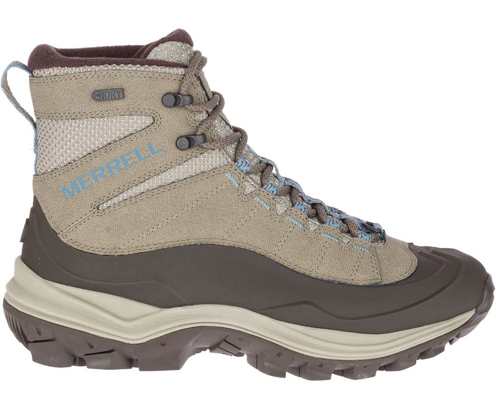 Kozaki Merrell Damskie Szare - Thermo Chill Mid Shell Waterproof - 164953-STK